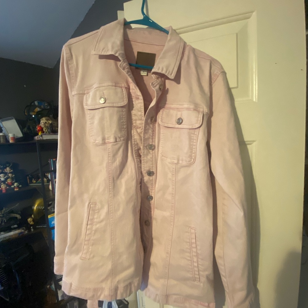 Maurices Light Pink Jean Jacket size Large